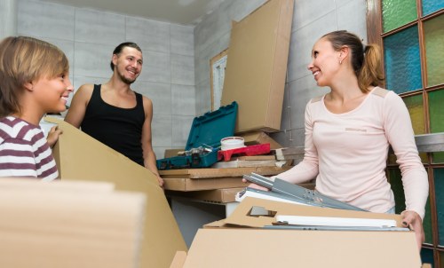 Removal van with recyclable materials prepared for sorting in Islington