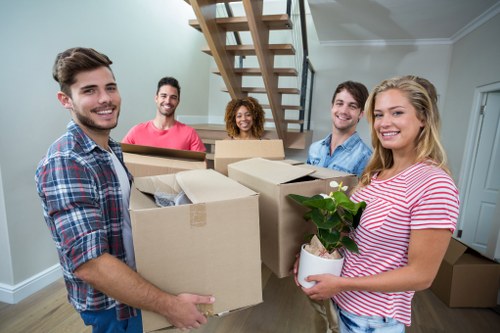 Local moving truck service helping with a residential move in Islington