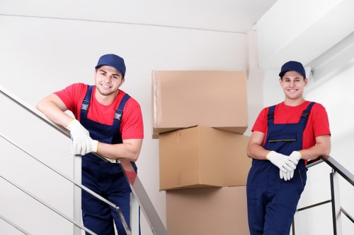 Packed boxes and household items ready for same day transport