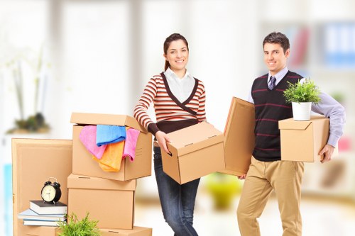 Commercial moving team handling office furniture and equipment in Islington