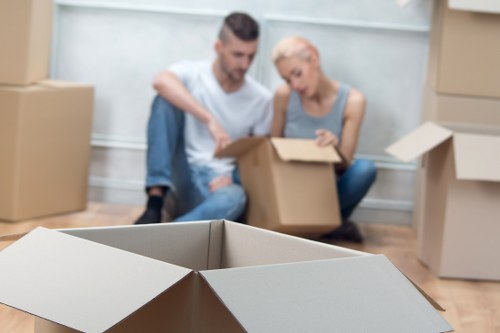 Packed removal van with secured household items