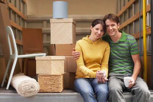 Office removals planning in Islington with boxes and desks