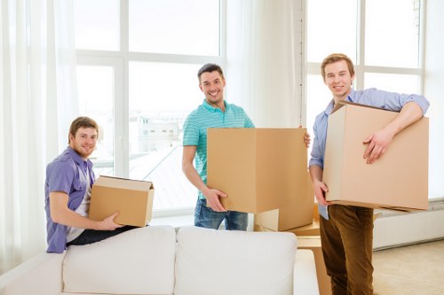 Flat moving preparations with labelled cartons in Islington