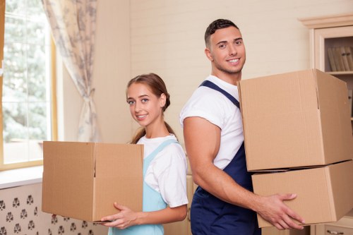 Removal van and moving team working across Islington