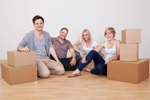 Packed boxes and furniture ready for careful loading during an Islington home move